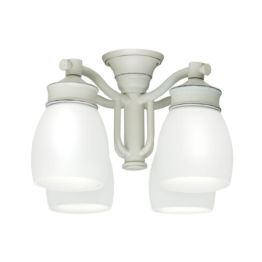 Casablanca 4 Light Cottage White Ceiling Fan Fixture With Cased