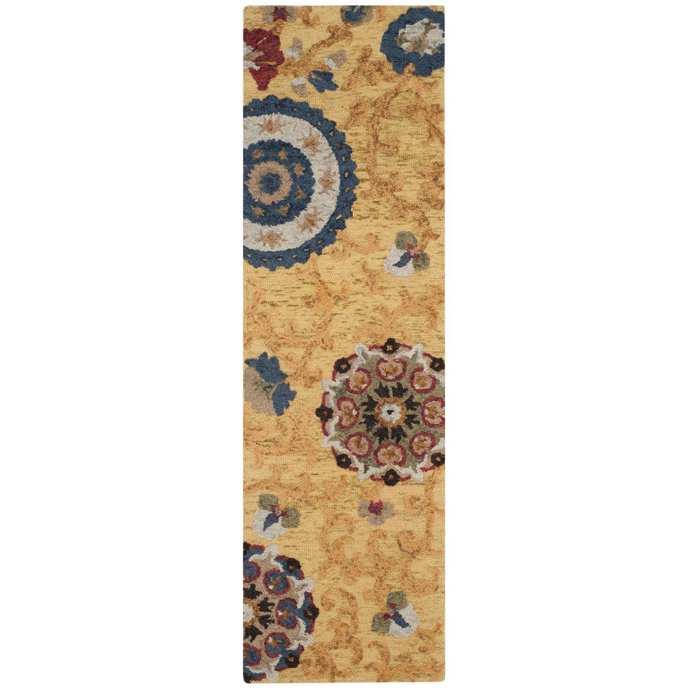 Safavieh Blossom Gold/Multi 2 ft. x 8 ft. RunnerBLM401B28 The Home