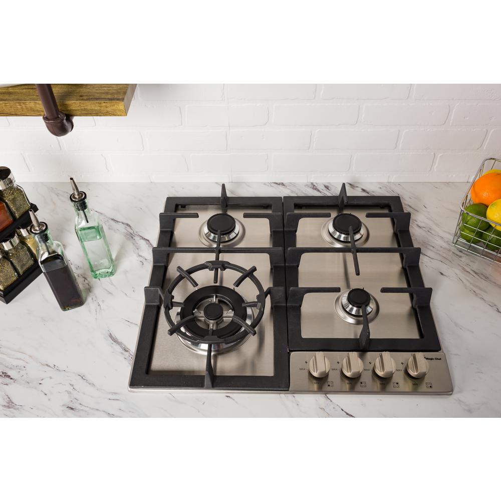 Magic Chef 24 In Gas Cooktop In Stainless Steel With 4 Burners