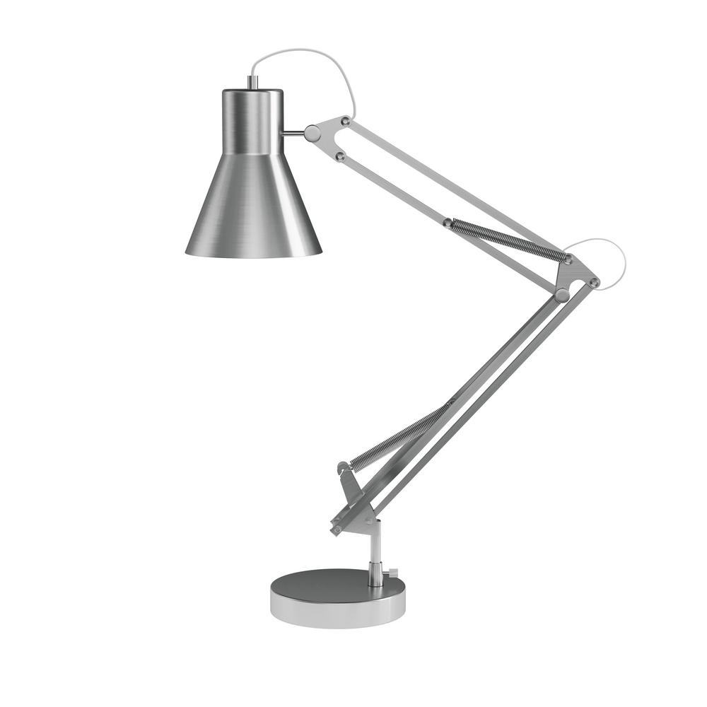 Lavish Home 41 In Brushed Steel Architect Desk Lamp With