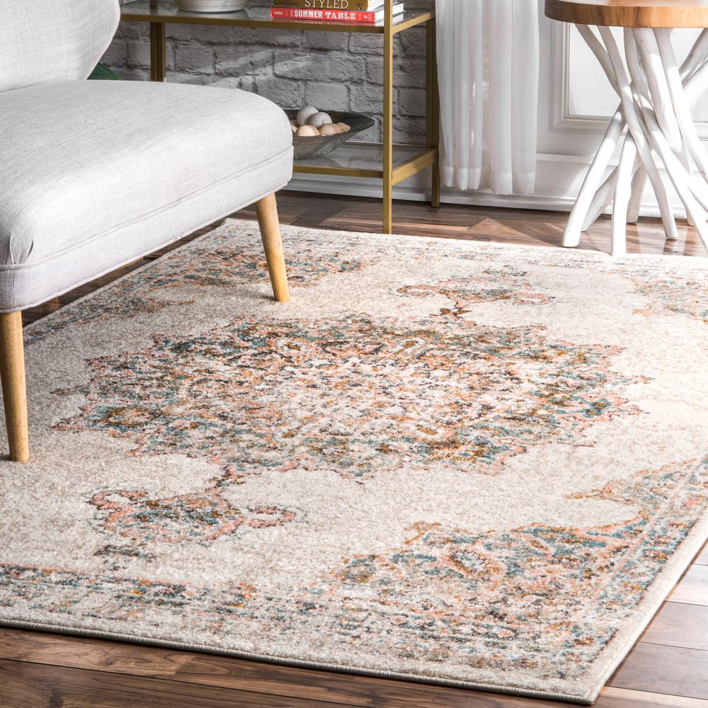 Beige nuLOOM Freja Distressed Area Rug 10 x 14