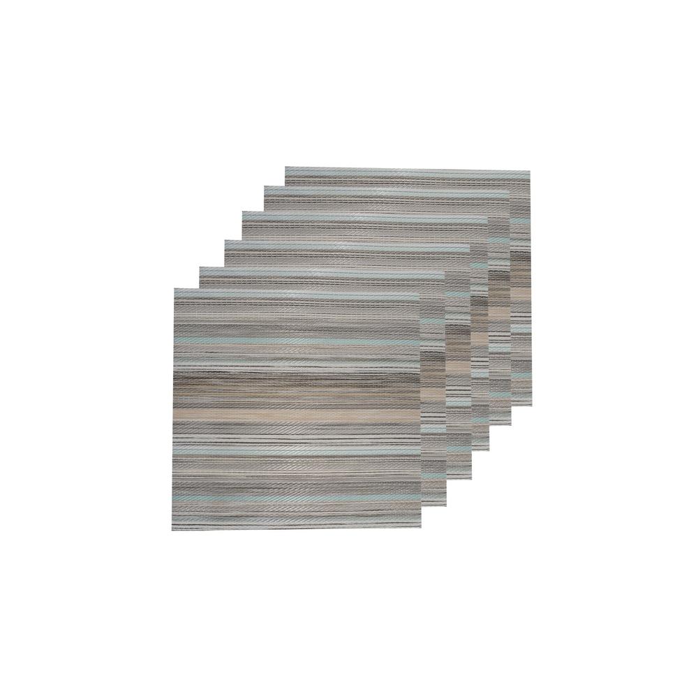 Dainty Home Natural Shimmer Silver Woven Textilene Reversible Square