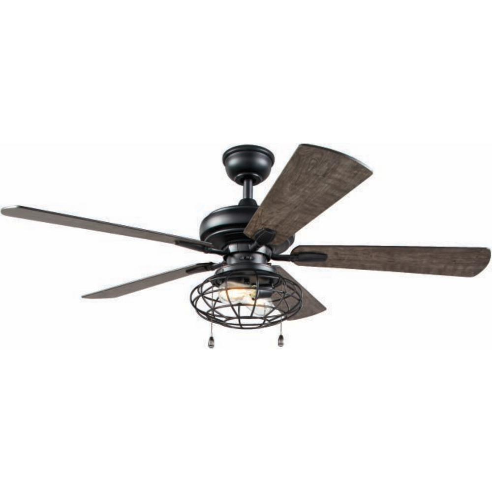 Home Decorators Collection Ellard 52 in. LED Matte Black Ceiling Fan with Light *Three Blades is Missing 