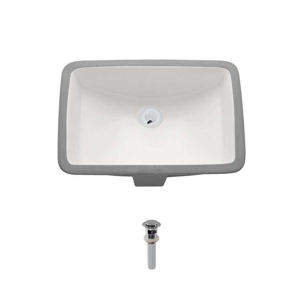 MR Direct Undermount Porcelain Bathroom Sink In White With Pop Up Drain   Bisque Mr Direct Undermount Bathroom Sinks U1913 B Pud C 64 1000 