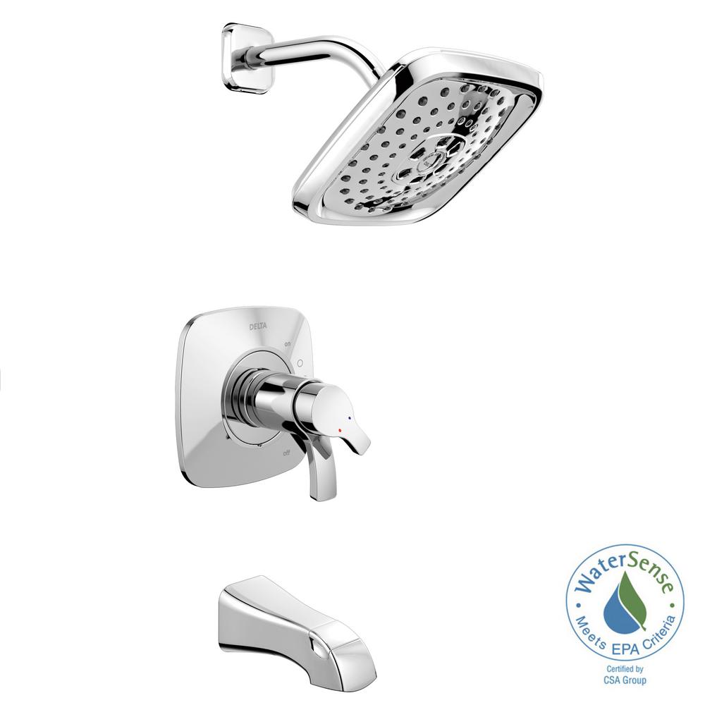 Delta Tesla SingleHandle Tub and Shower Faucet Trim Kit in Chrome (Valve Not