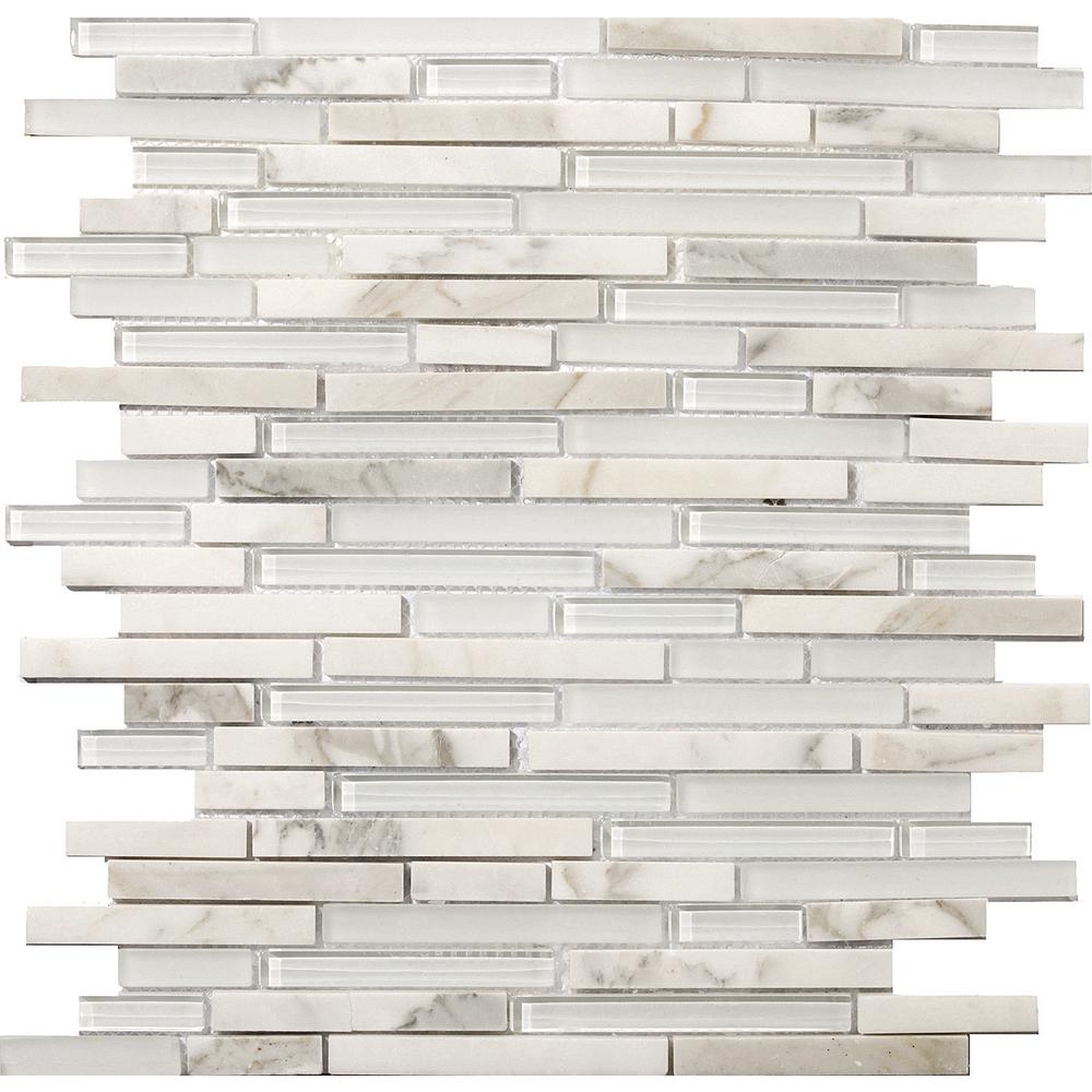 Lucente Ambrato Gloss Matte Mix 12 05 In X 8mm Glass Mesh Mounted Mosaic Tile 1 07 Sq Ft