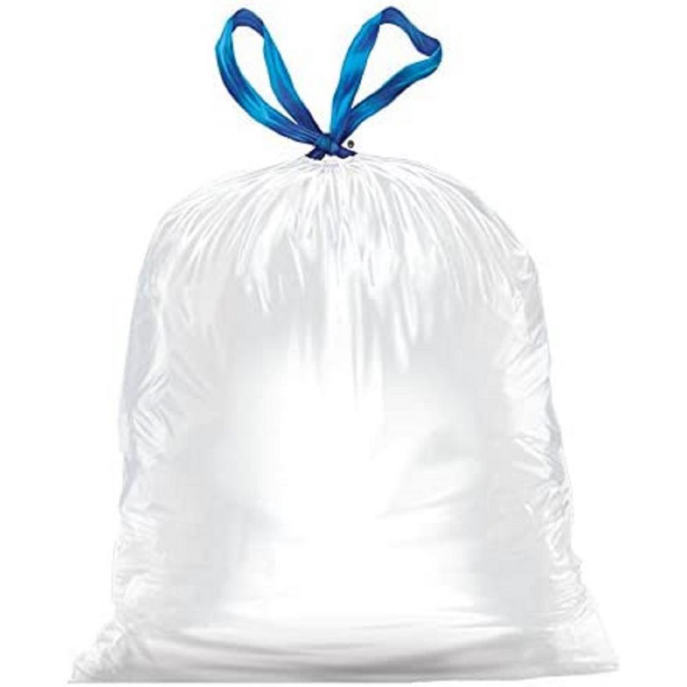 Hefty 34 in. x 48 in. 13 Gal. 0.9 mil White Strong Tall Kitchen Drawstring Trash Bags (90Box, 3