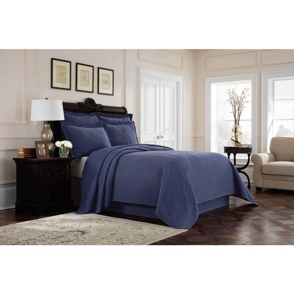 Royal Heritage Home Williamsburg Richmond Blue Queen Bed Skirt Royal Heritage Home Williamsburg Richmond Blue Queen Bed Skirt