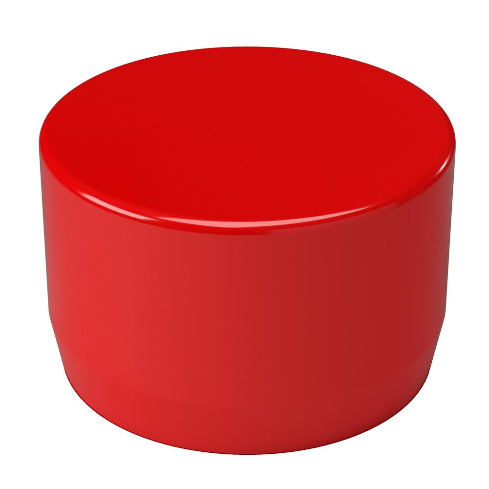 Formufit 1/2 in. Furniture Grade PVC External Flat End Cap in Red (10Pack)F012EECRD10 The