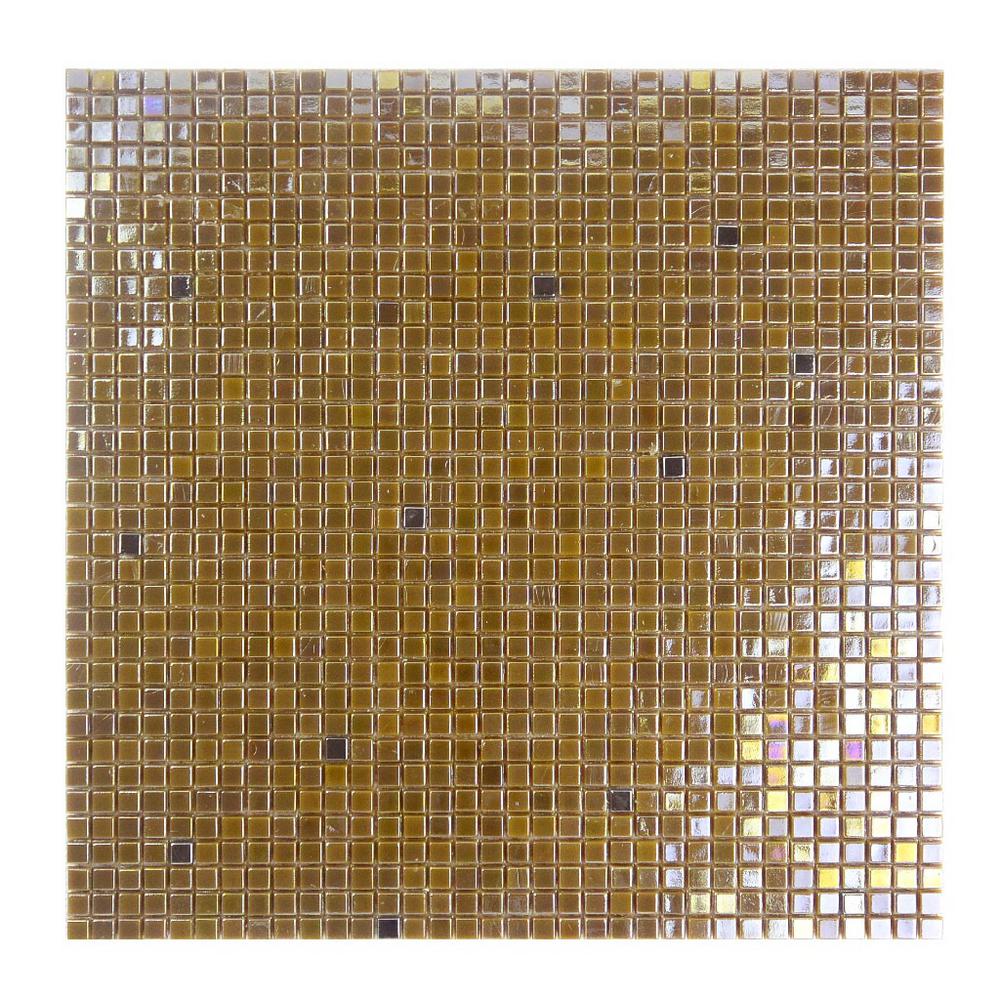 Abolos Beige Taupe Mosaic 0 25 In X Iridescent Glass Mesh Iridescent Glass Mesh Mounted Decorative Bathroom Wall Floor Tile 0 98 Sq Ft