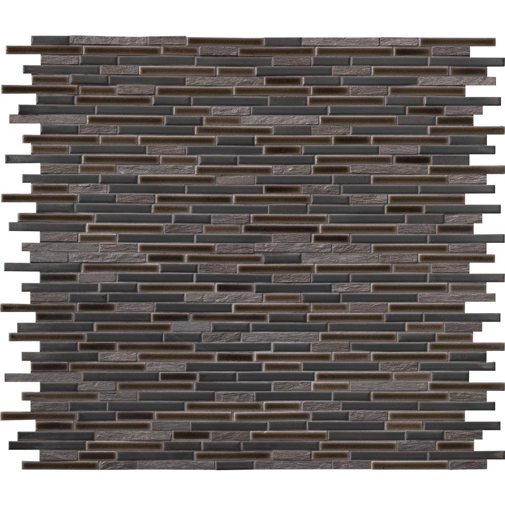 MS International Mosaic Tile Titan Interlocking Porcelain and Stone Mesh Mounted