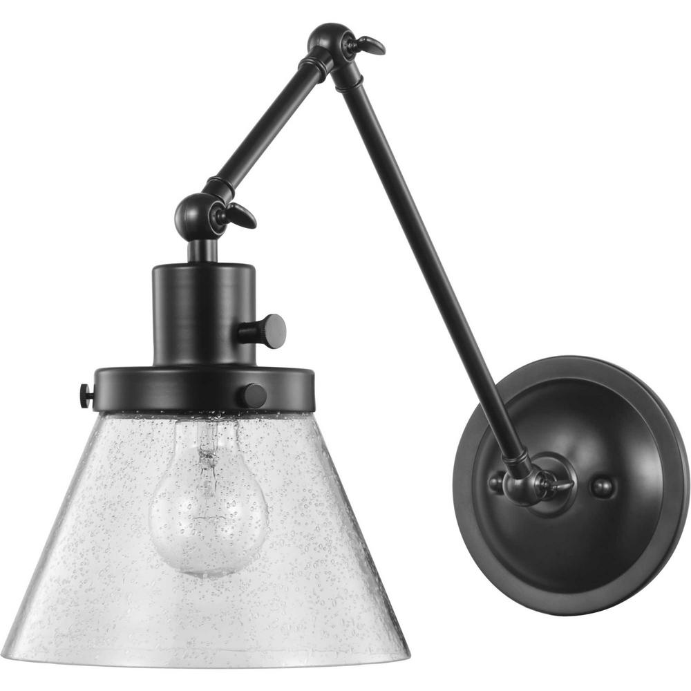 Progress Lighting Hinton 1 Light Black Swing Arm Wall Bracket