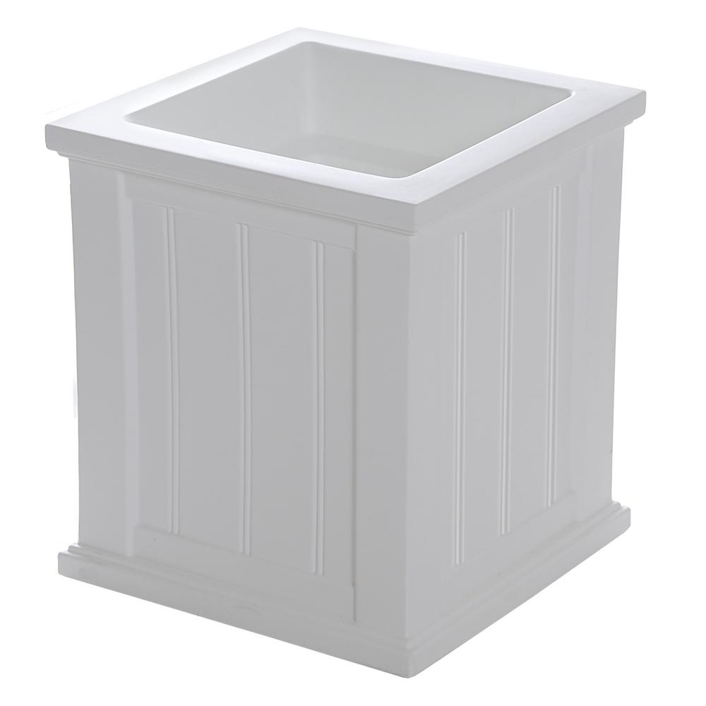 Mayne Self Watering Cape Cod 16 In Square White Plastic Planter Mayne Self Watering Cape Cod 16 In