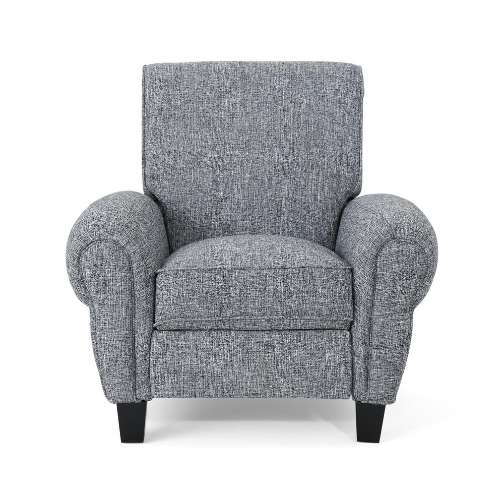 Noble House Del Monte Pushback Recliner in Pebble Gray and Dark Brown