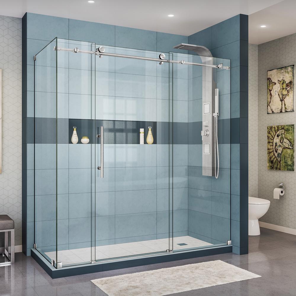 Nickel Corner Shower Doors Shower Doors The Home Depot