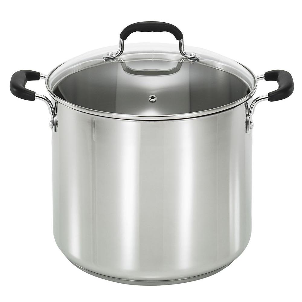 T Fal 12 Qt Stainless Steel Stock Pot C9986364 The Home Depot