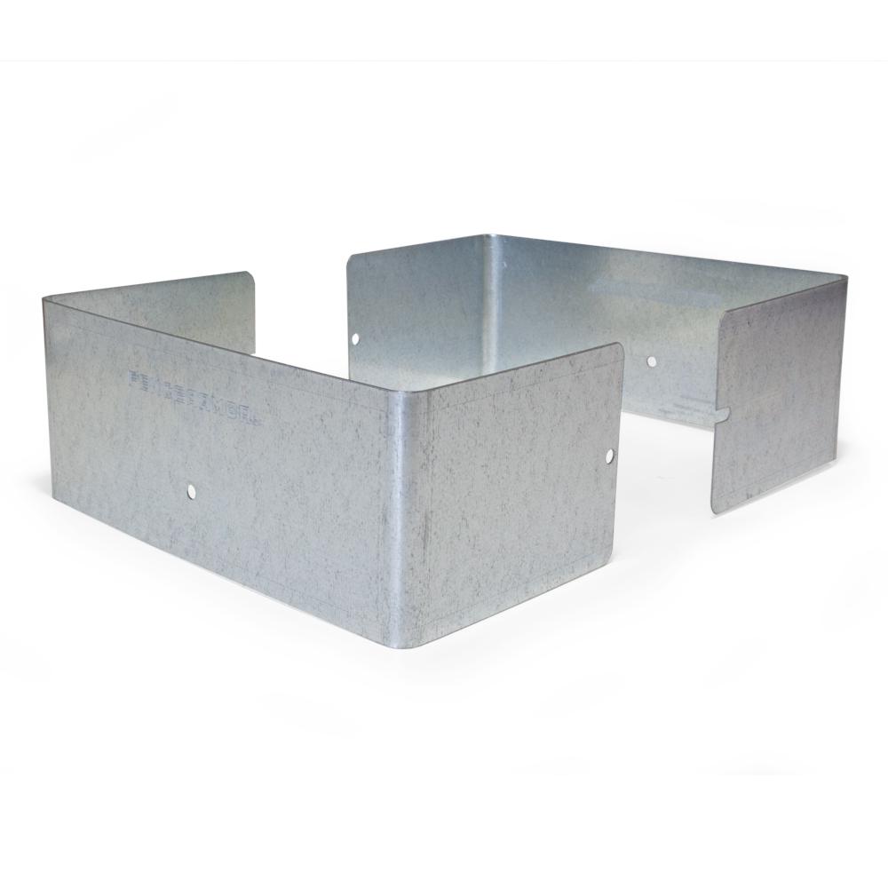 Fence Armor Galvanized Steel Fence Post Guard 7.5 in. L x 7.5 in. W x 3