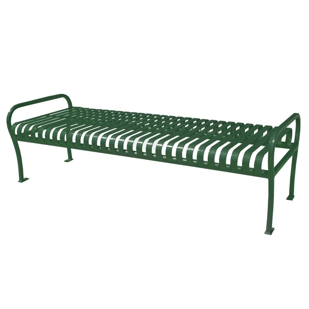 Paris 6 Ft Green Premier Backless Bench 460 076 0005 The Home Depot