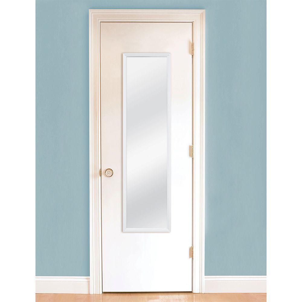 49 5 In H X 13 375 W White Door Framed Mirror