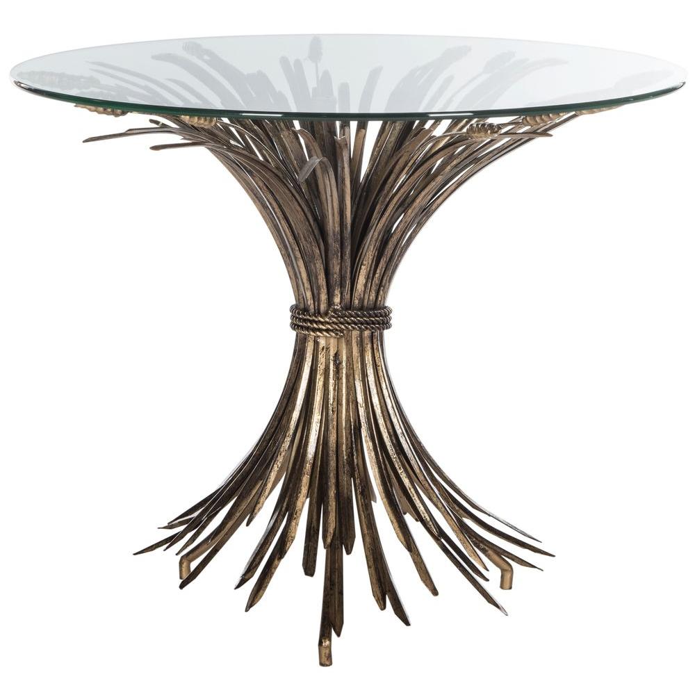 Safavieh Ayris Antique Gold Leaf End Table Fox2577a The Home Depot Safavieh Ayris Antique Gold Leaf End Table