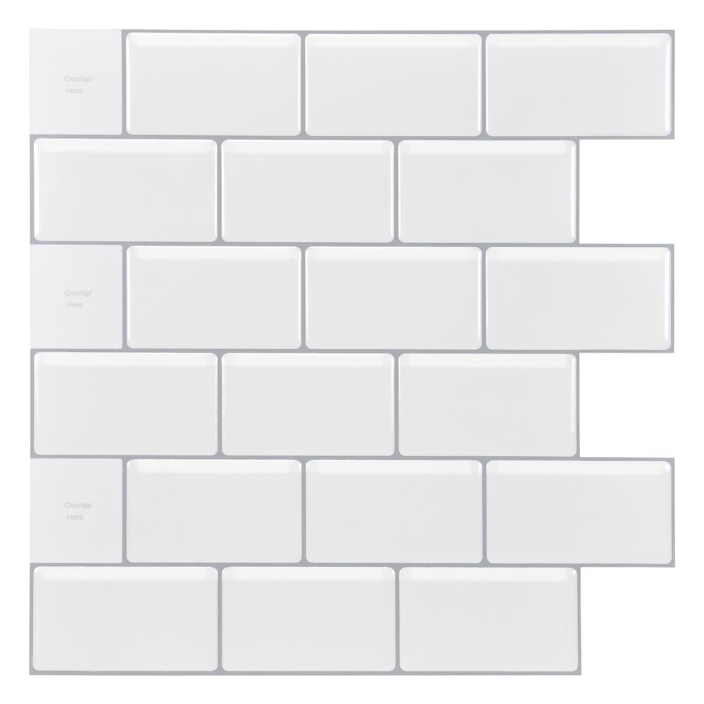 peel stick white subway tile