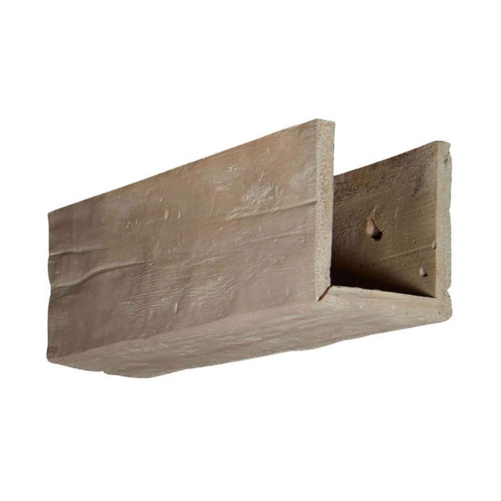 6 In X 6 In X 12 In 3 Sided U Beam Riverwood Whitewash Endurathane Faux Wood Ceiling Beam Premium Sample