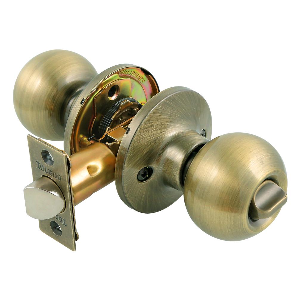 Antique Brass Privacy Bed Bath Door Knob Lock Set