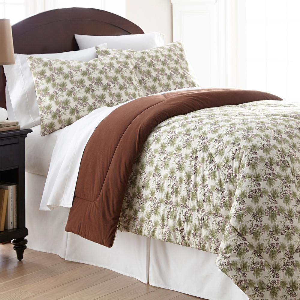 Micro Flannel Pinecone King 4Piece Comforter Set MFNCMKGPCN The Home