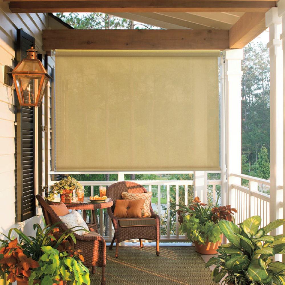 96 in. W x 72 in. L Beige Cordless True to Size Light