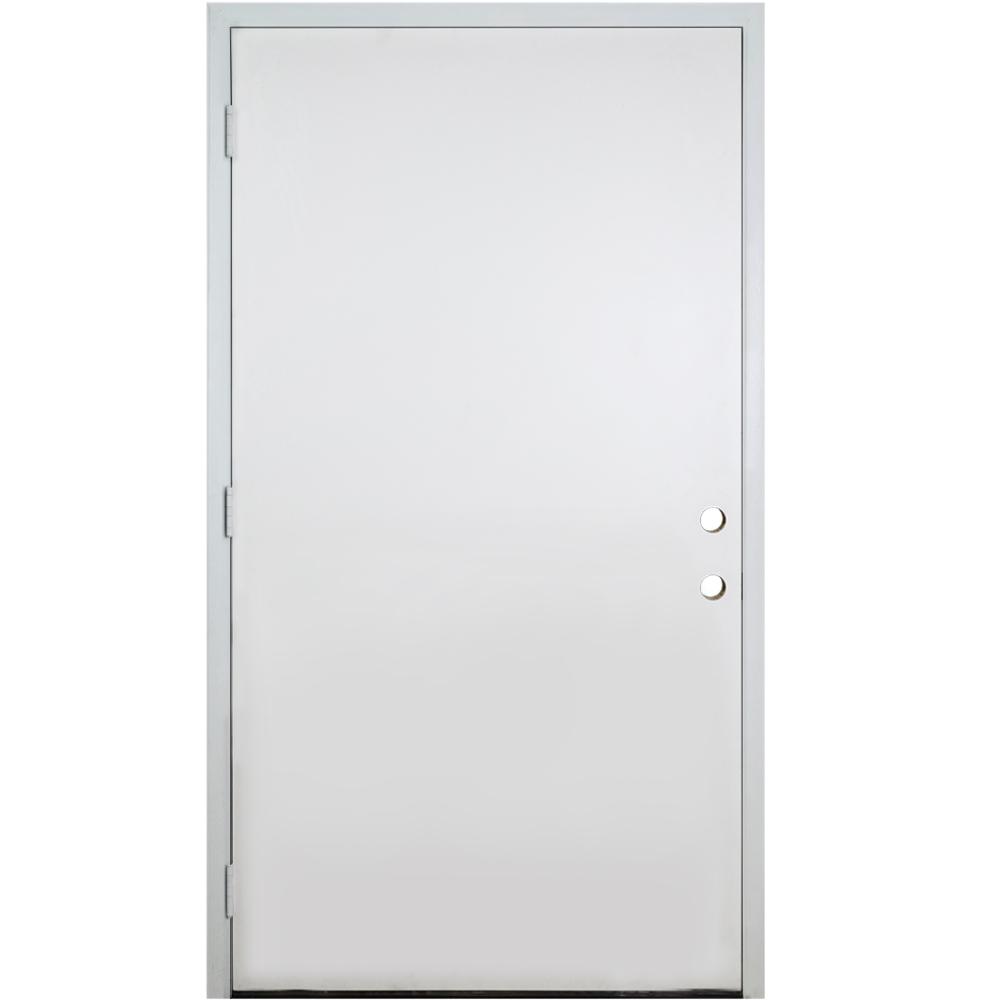 Steves & Sons 42 in. x 80 in. Classic Flush RHOS White Primed Smooth ...