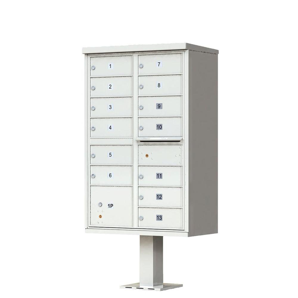 Florence 13 Mailboxes 1 Outgoing Mail 1 Parcel Locker Pedestal Mount