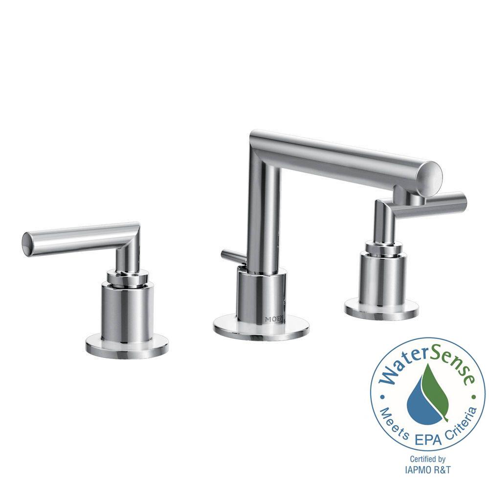 Arris Collection In Chrome Bath The Home Depot Moen Arris 8 In Widespread 2 Handle Bathroom Faucet Trim Kit Chrome Valve Not Included