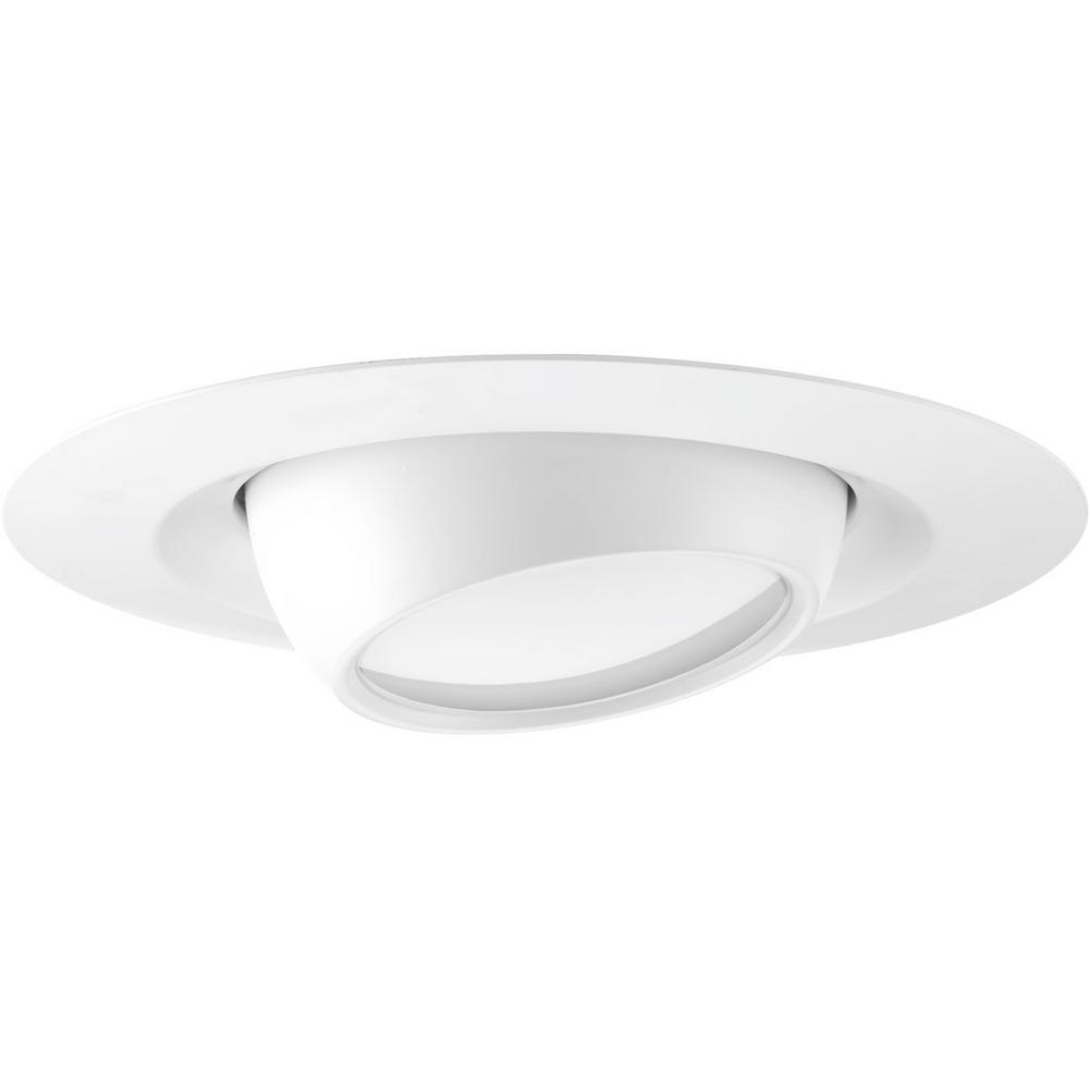 Eyeball Recessed Lighting Trims The Home Depot 6 In Satin White Integrated Led Recessed Trim