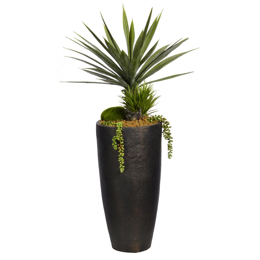 48 in. Tall Agave with Succulents Artificial Indoor/ Outdoor Faux Decor ...