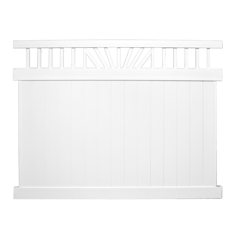 Weatherables Annapolis 6 Ft X 8 Ft White Vinyl Privacy Fence Panel Kit Pwpr Cts 6x8 The Home Depot