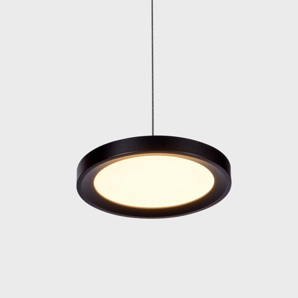 Vonn Lighting Pendant Lights The Home Depot Salm 12 Watt Black Integrated Led Pendant Lighting Fixture