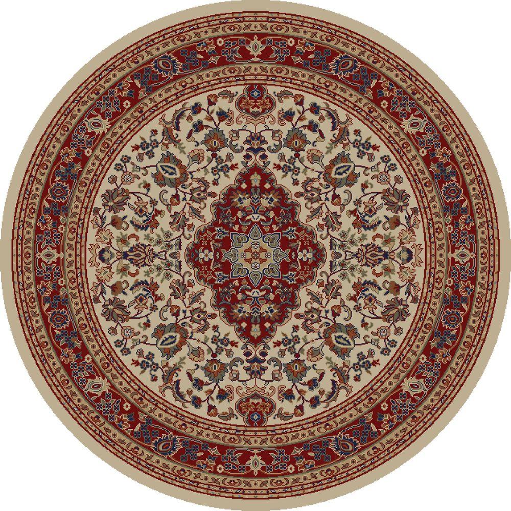 Concord Global Trading Jewel Heriz Ivory 5 Ft Round Area Rug 41020 