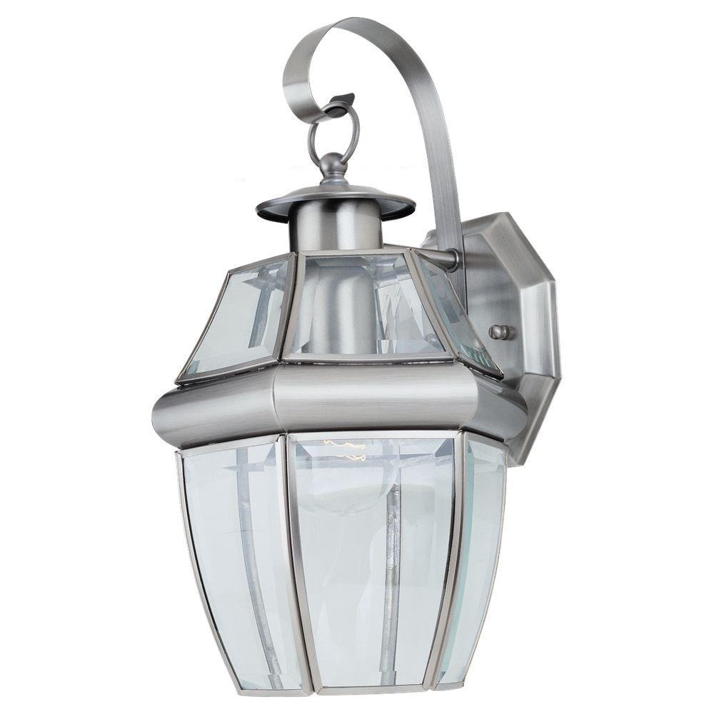 Sea Gull Lighting Lancaster 1 Light Antique Brushed Nickel Outdoor Wall Lantern Sconce