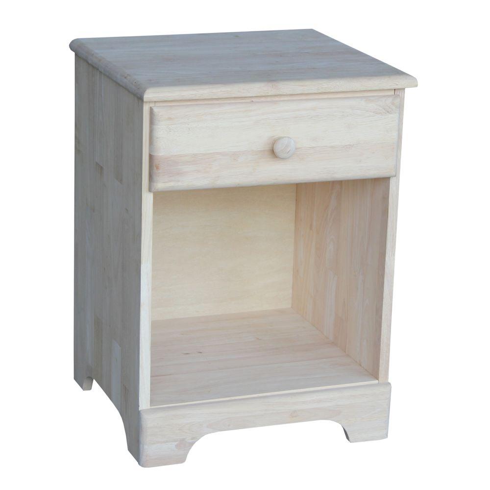 International Concepts 1-Drawer Unfinished wood Nightstand ...