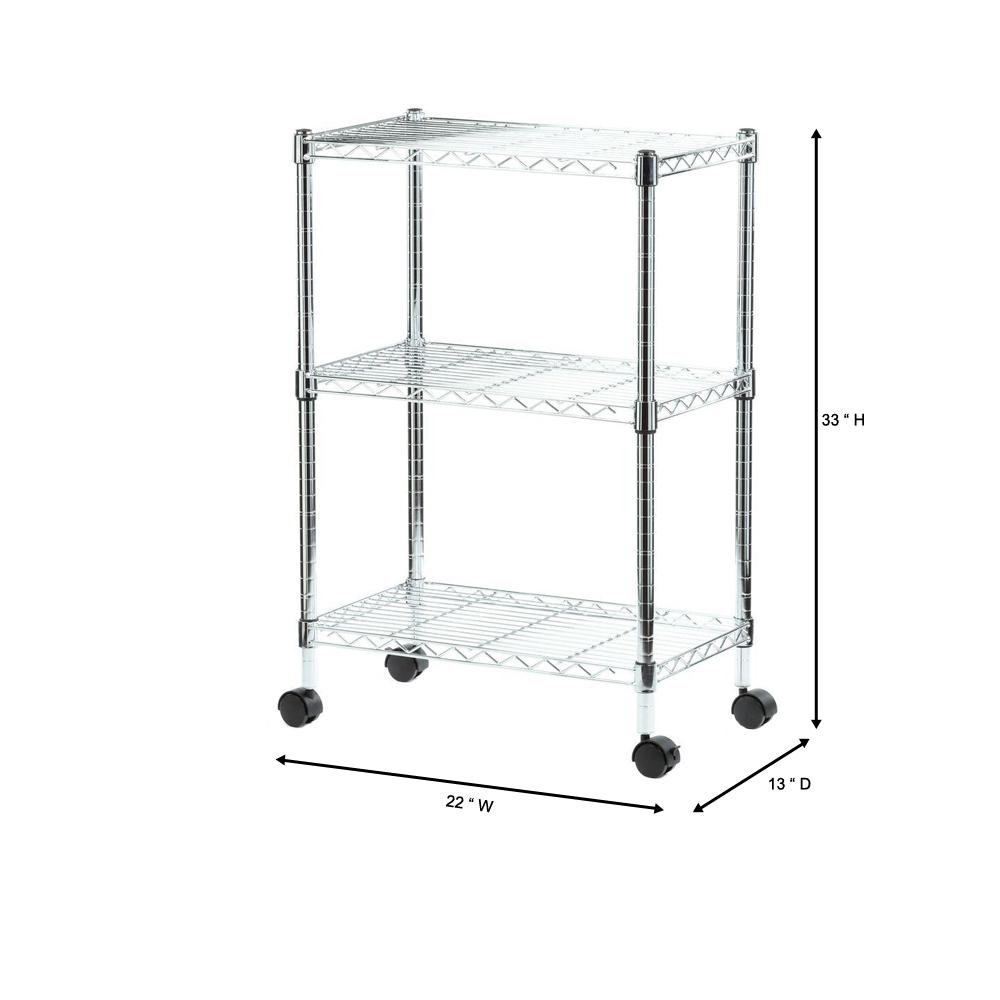 Sandusky 33 In H X 22 In W X 13 In D 3 Shelf Chrome Wire