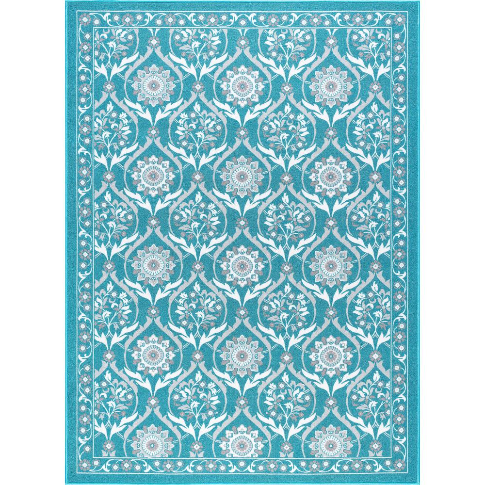 Tayse Rugs Majesty Teal 8 Ft X 10 Transitional Area Rug