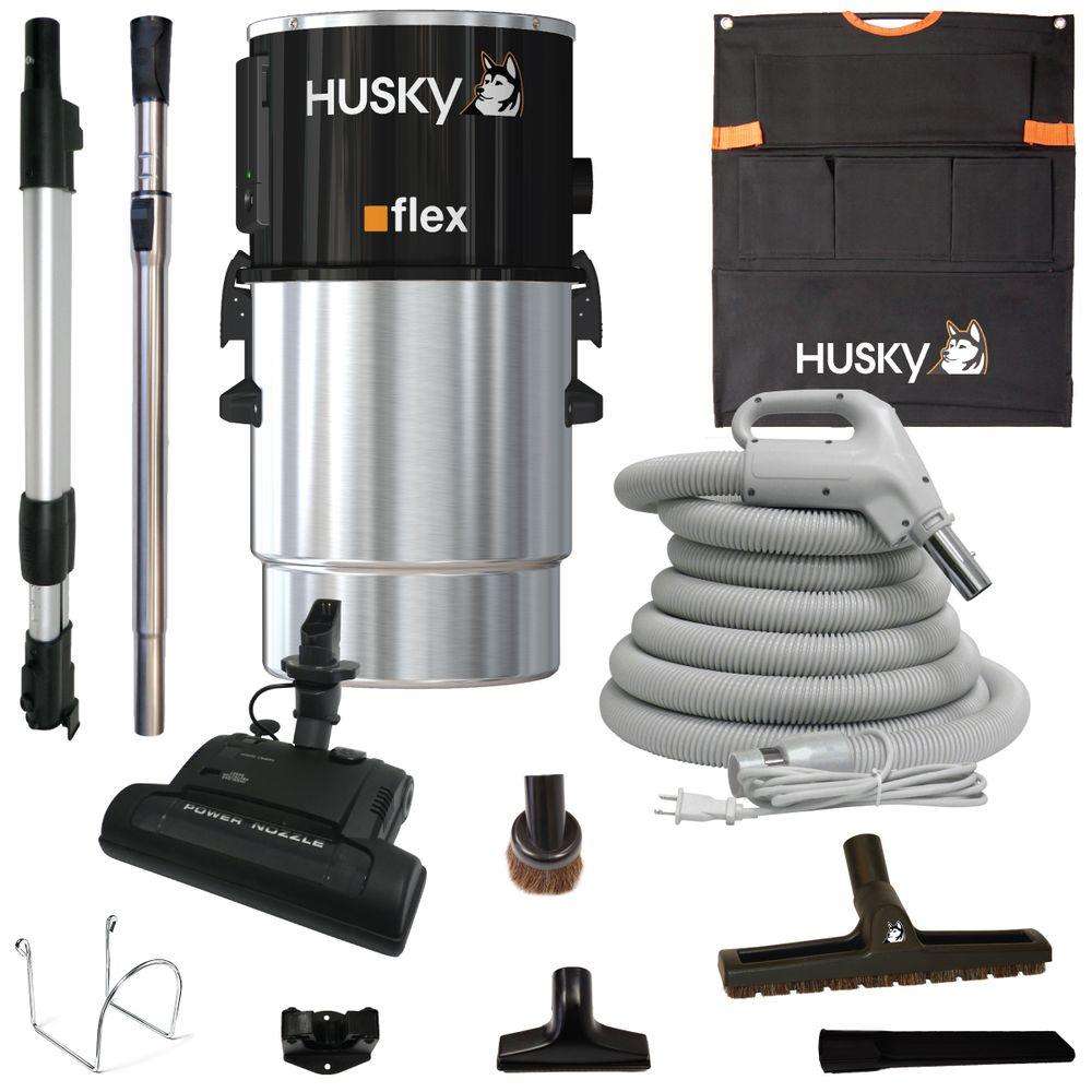 Husky Central Vacuum Flex with Accessories and Electric Power Head by Husky