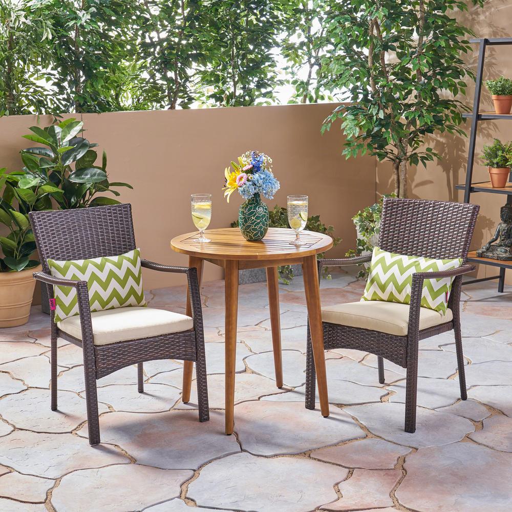 Cream Bistro Set Caldwellcountytxoem Le House Arezzo Multi Brown 3 Piece Wood And Wicker Outdoor