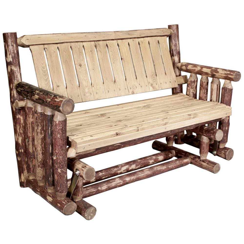 outdoor wooden glider chair