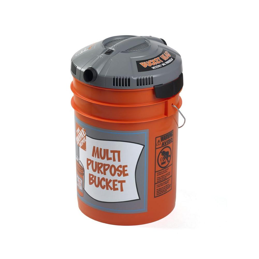 Bucket Head Wet Dry Vacuum 5 Gal 1.75 Peak HP Portable Car Floor Vac