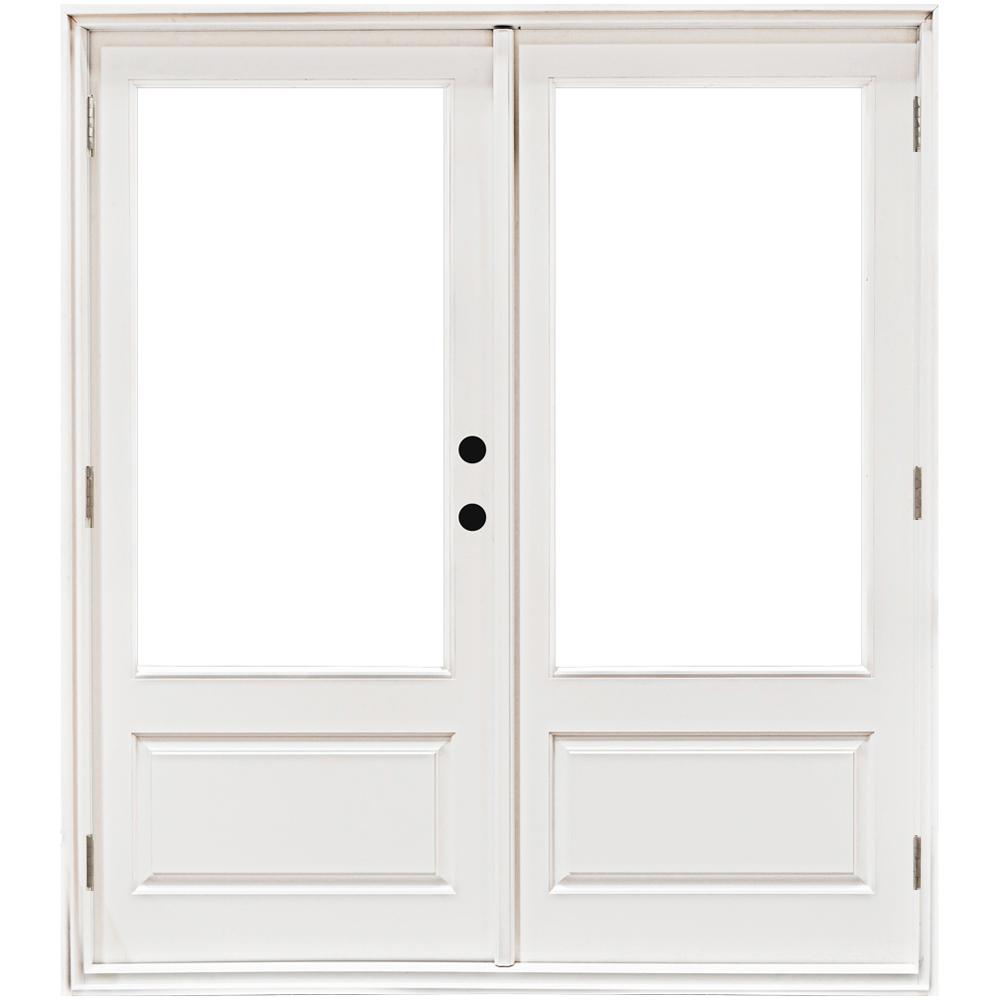 Double Door Left Hand Outswing Patio Doors Exterior Fibergl Smooth White Left Hand Outswing Hinged 3