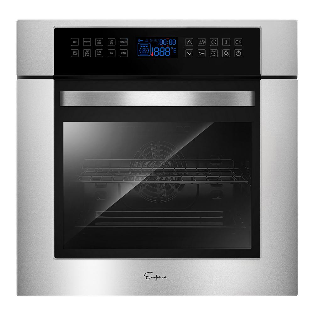 Empava 24 In Single Electric Wall Oven With Convection Fan In