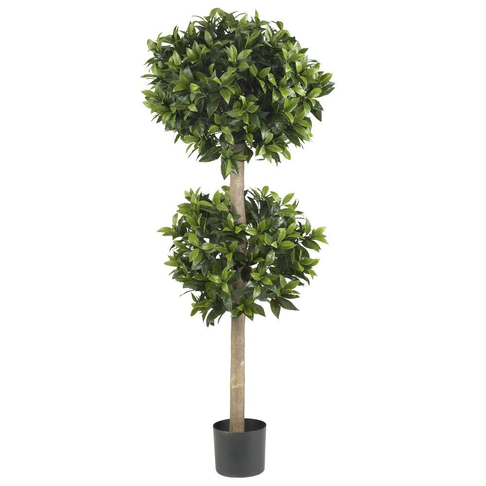 Nearly Natural Green Sweet Bay Double Ball Topiary Silk Tree-5311 - The ...