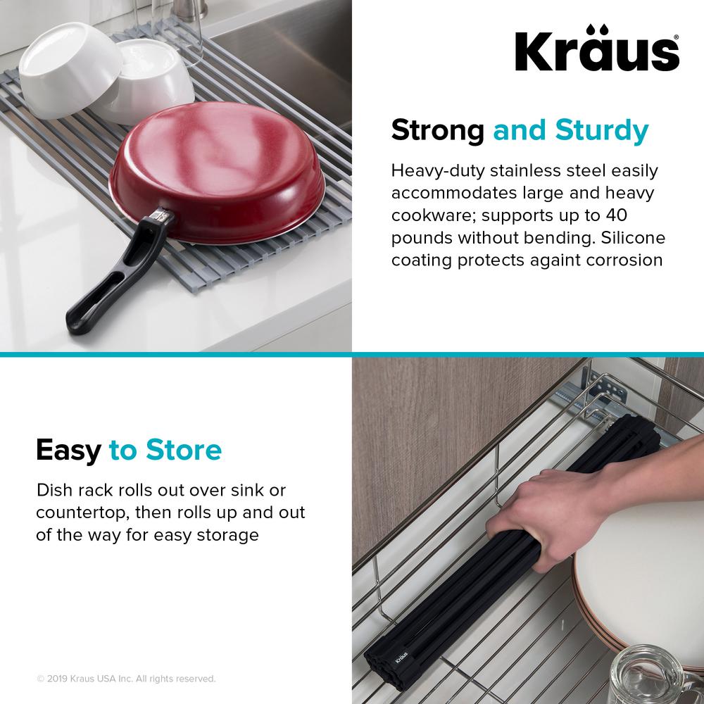 Home-X Over The Sink Stainless Steel Roll Up Drying Mat