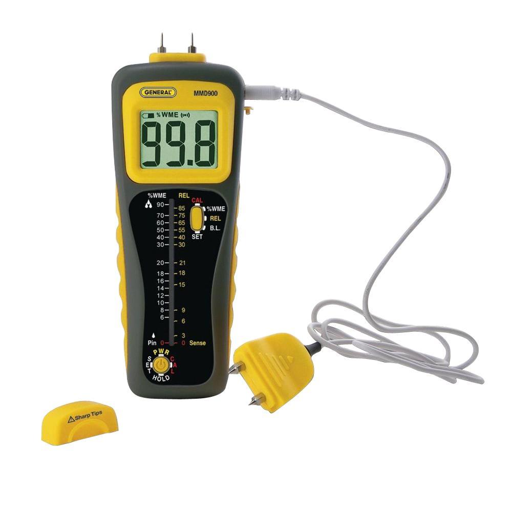 General Tools Dual Pin/Pinless Moisture Meter with 2 in. DMMD900 The